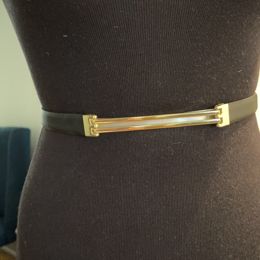 Black and Gold Skinny waist belt